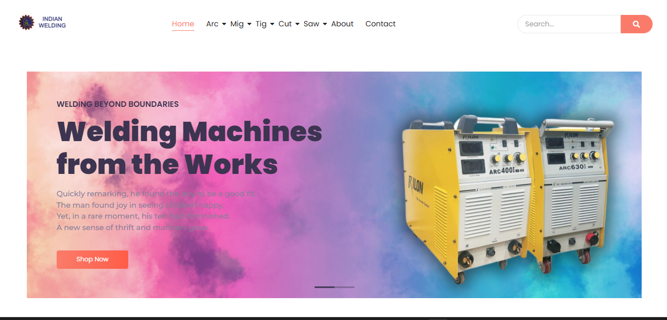 Indian Welding website screenshot