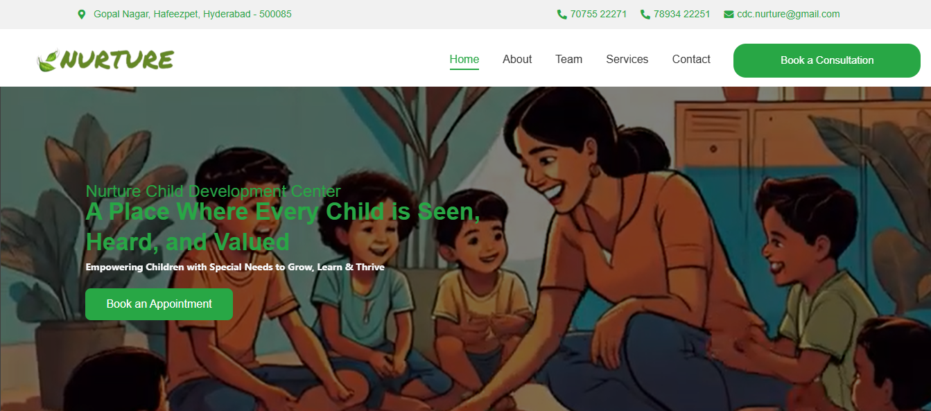 Nurture CDC website screenshot